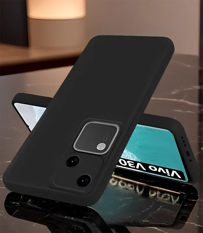 Vivo V30 5G Silicone Matte Finish Inside Fiber Shield Back Case