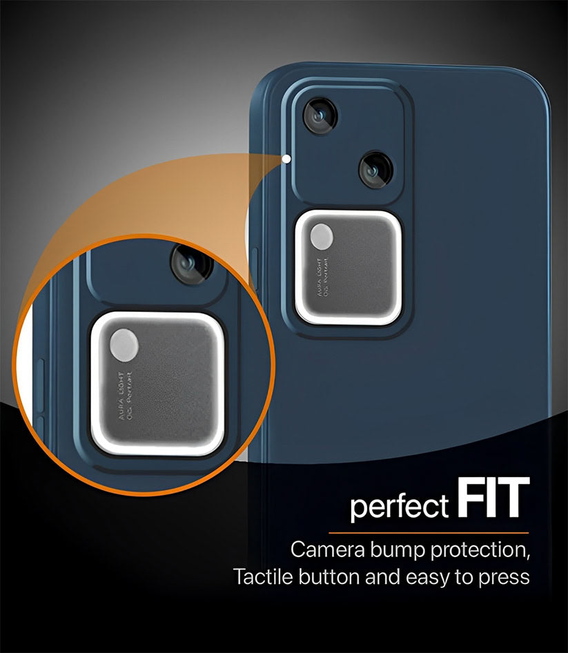 Vivo V30 5G Silicone Matte Finish Inside Fiber Shield Back Case