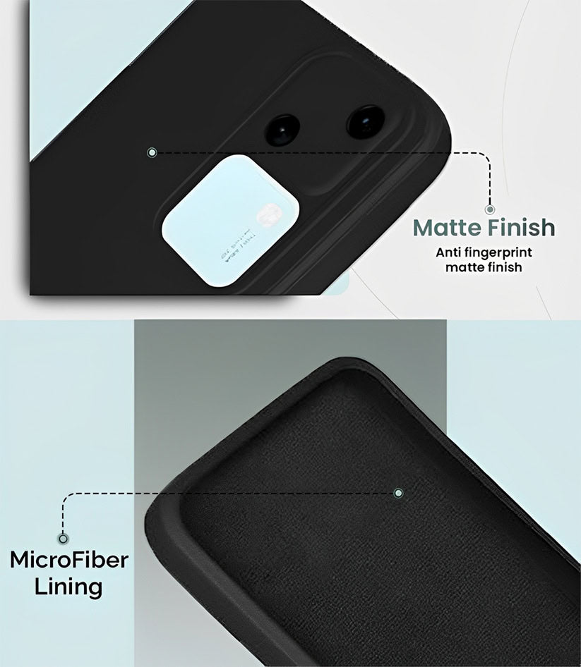 Vivo V30 5G Silicone Matte Finish Inside Fiber Shield Back Case