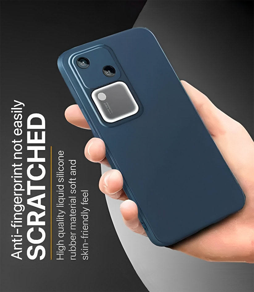 Vivo V30 5G Silicone Matte Finish Inside Fiber Shield Back Case