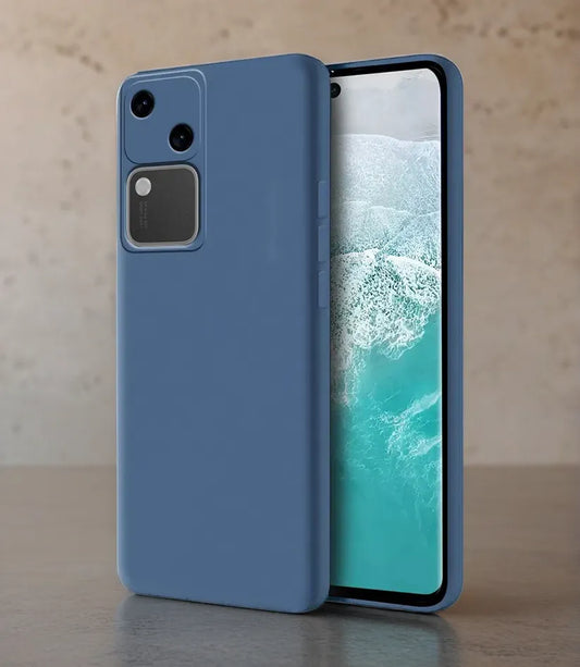 Vivo V30 5G Silicone Matte Finish Inside Fiber Shield Back Case